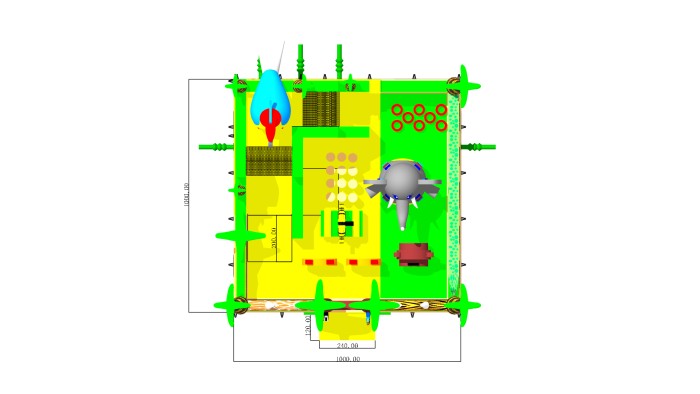 Надувной батут "Сафария" 10*10*7,9 м