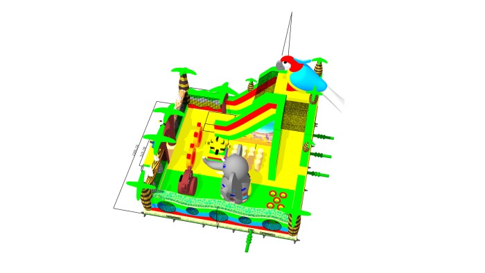 Надувной батут "Сафария" 10*10*7,9 м