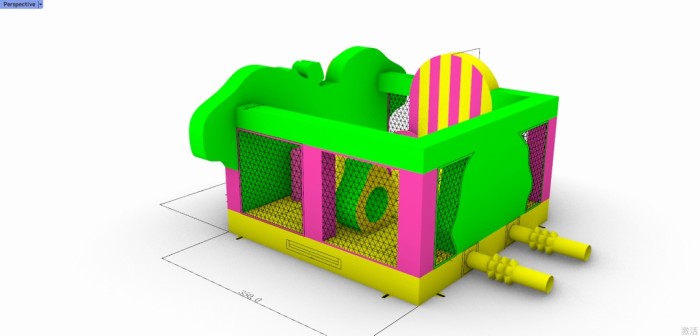Надувной батут "Слоники" 3,5*3,5*2,5 м 