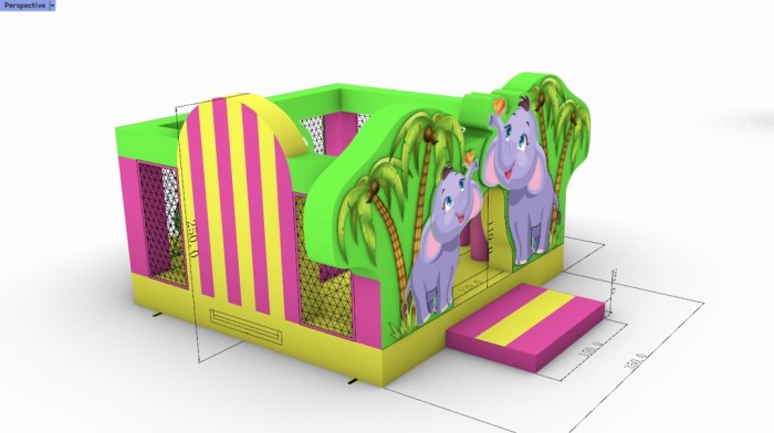 Надувной батут "Слоники" 3,5*3,5*2,5 м 