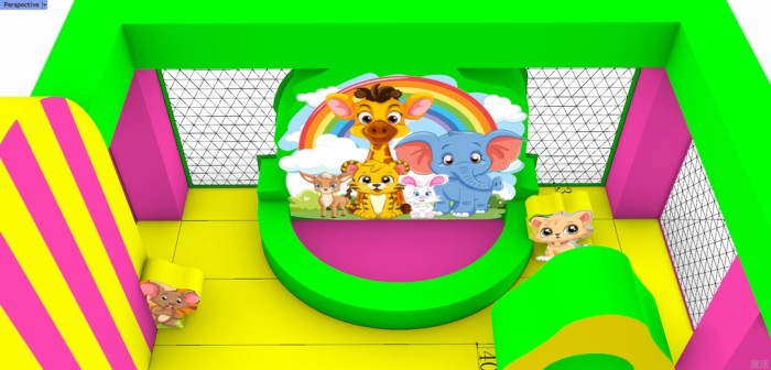 Надувной батут "Слоники" 3,5*3,5*2,5 м 