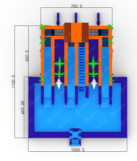 Надувной аквапарк «Дом у моря» 11*10*5,4 м 