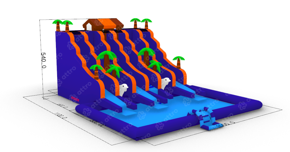 Надувной аквапарк «Дом у моря» 11*10*5,4 м 