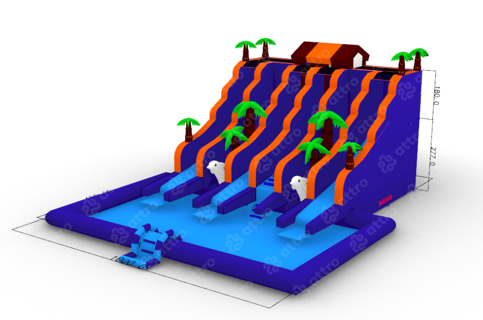 Надувной аквапарк «Дом у моря» 11*10*5,4 м 