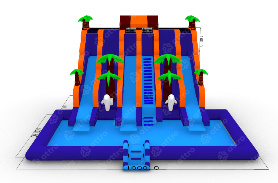 Надувной аквапарк «Дом у моря» 11*10*5,4 м 