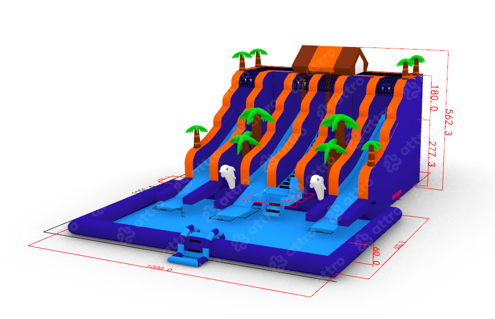 Надувной аквапарк «Дом у моря» 11*10*5,6 м 