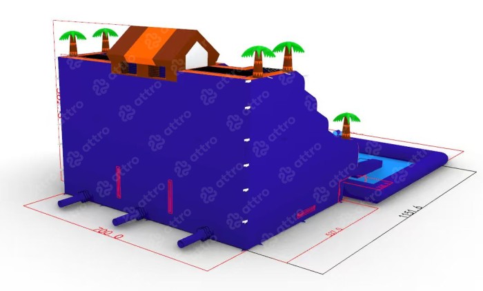 Надувной аквапарк «Дом у моря» 11*10*5,6 м 