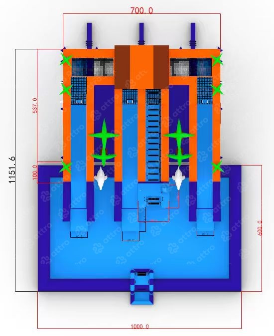 Надувной аквапарк «Дом у моря» 11*10*5,6 м 