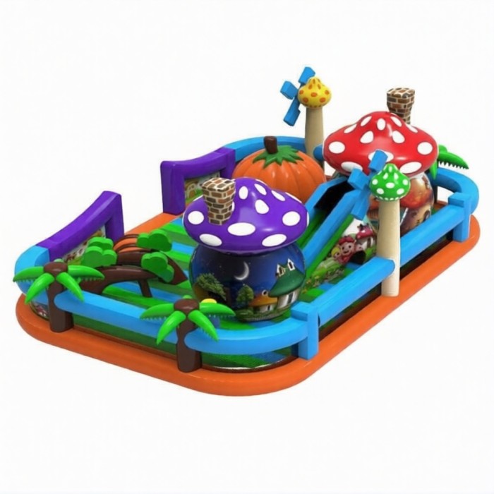 Надувной батут "Веселые грибы" 12,5*8,5*5,5 м