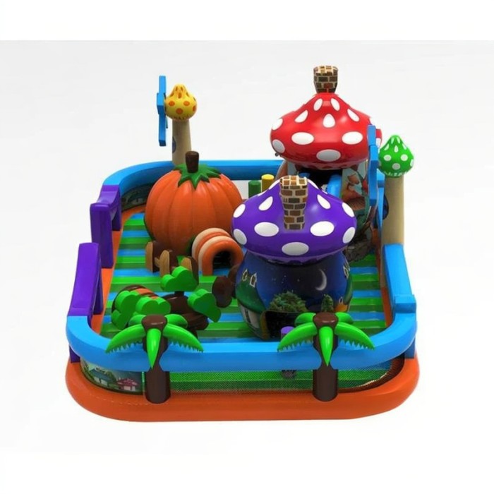 Надувной батут "Веселые грибы" 12,5*8,5*5,5 м