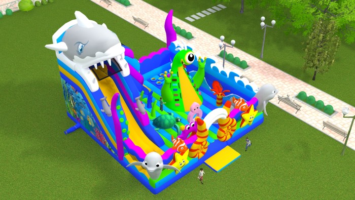 Надувной батут "Морская сказка" 10*10*7,8 м