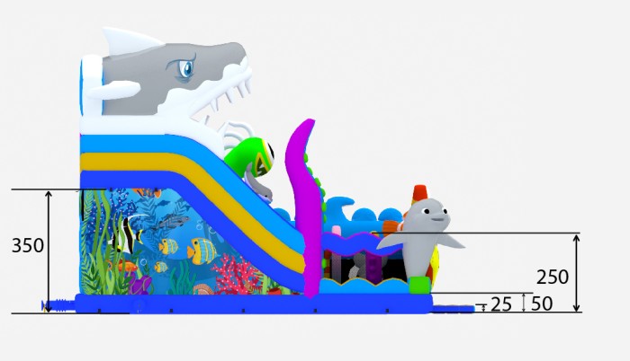 Надувной батут "Морская сказка" 10*10*7,8 м