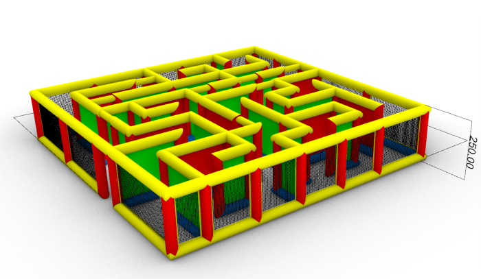 Надувной лабиринт 12*12*2,5 м