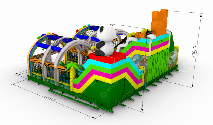 Надувной батут модель «Радуга парк 3»  15*12*8 м