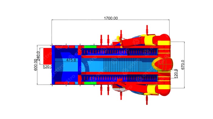 Надувная горка "Иронмэн" 17*10*14 м