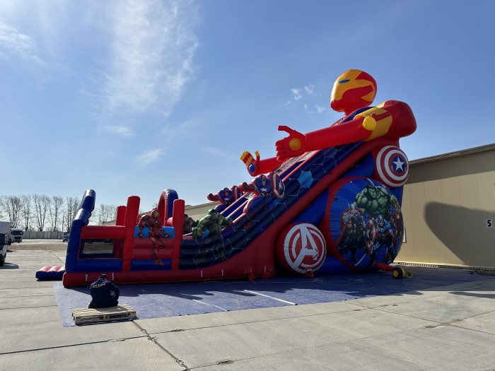 Надувная горка "Иронмэн" 17*10*14 м