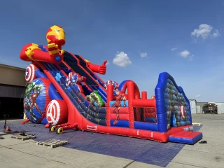Надувная горка "Иронмэн" 17*10*14 м