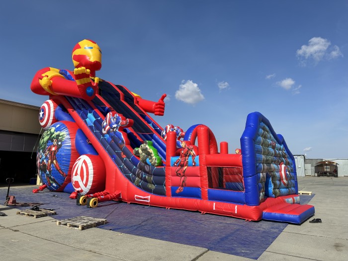 Надувная горка "Иронмэн" 17*10*14 м