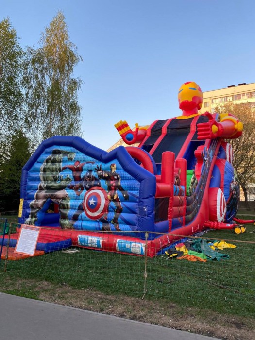 Надувная горка "Иронмэн" 17*10*14 м