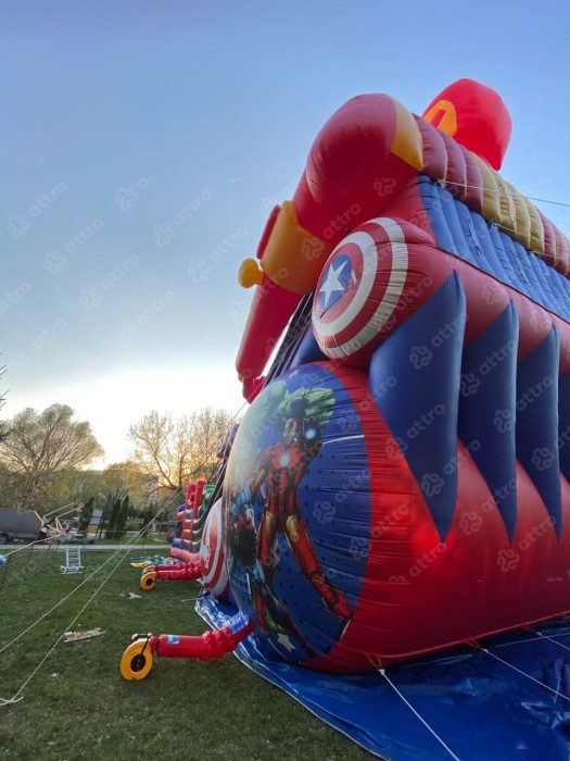 Надувная горка "Иронмэн" 17*10*14 м