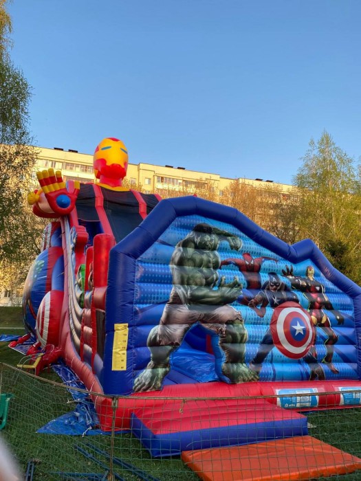 Надувная горка "Иронмэн" 17*10*14 м