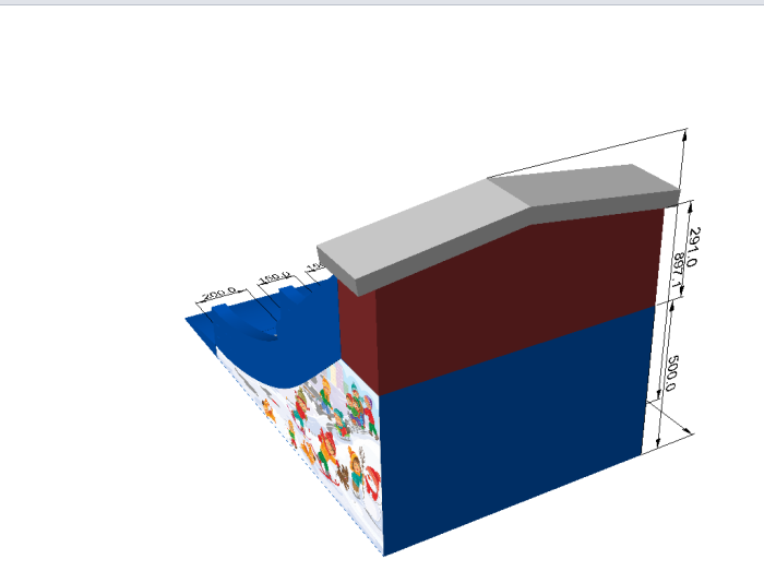 Надувная зимняя горка "Новогодние игры" 14,5*9*9 м