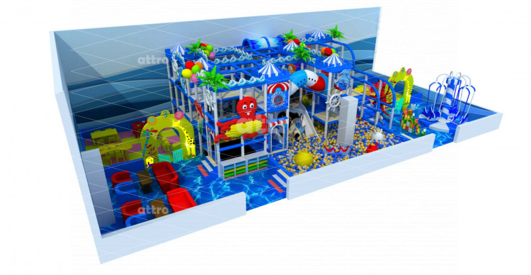 Детский игровой лабиринт «Море» 22,1*10,5*4,7 м