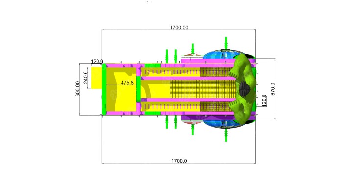 Надувная горка "Халк" 17*10*14 м