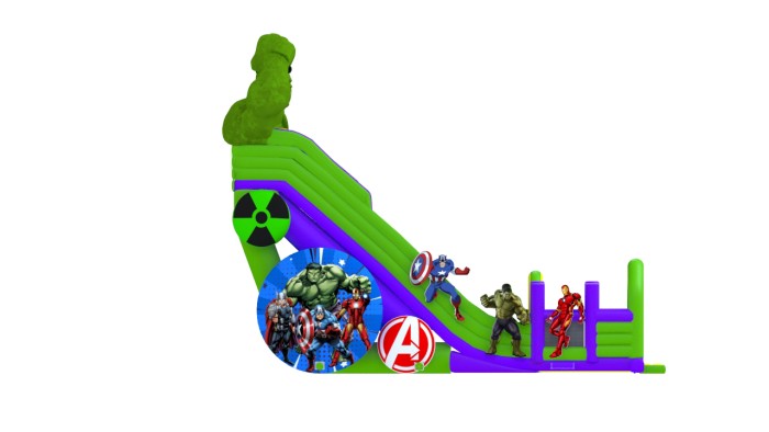Надувная горка "Халк" 17*10*14 м