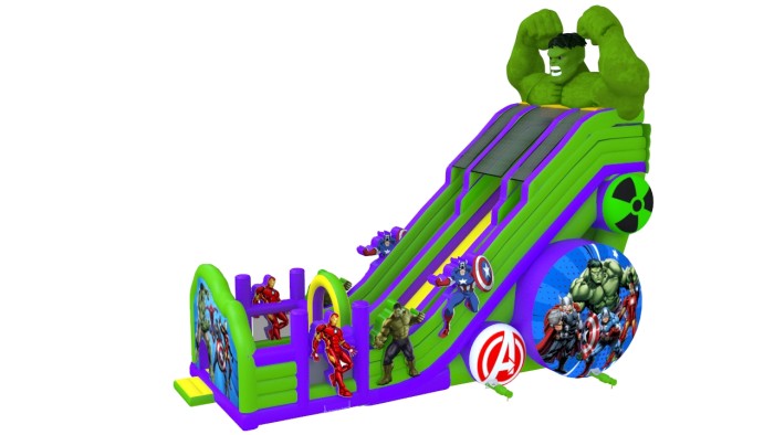 Надувная горка "Халк" 17*10*14 м