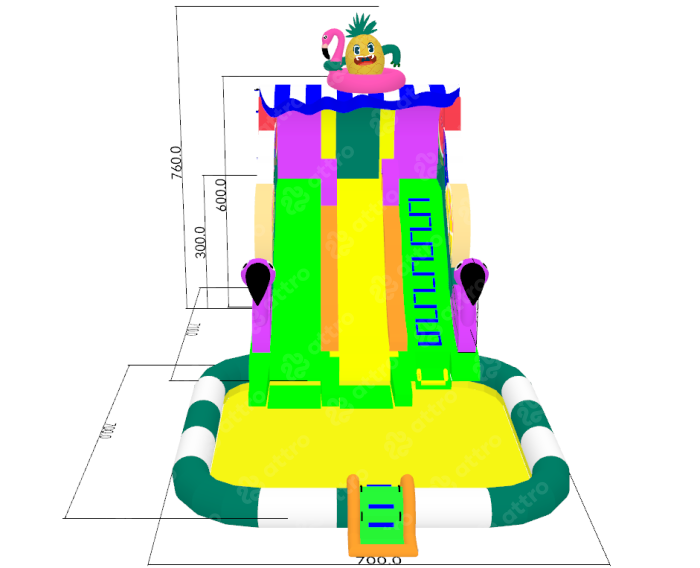 Надувной аквапарк "Фламинго" 13*7*8 м