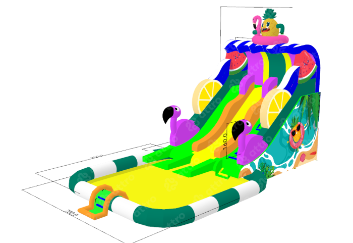 Надувной аквапарк "Фламинго" 13*7*8 м