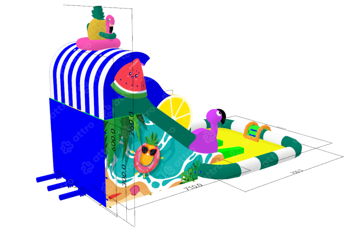 Надувной аквапарк "Фламинго" 13*7*8 м