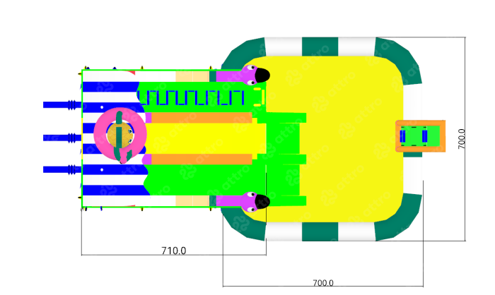 Надувной аквапарк "Фламинго" 13*7*8 м