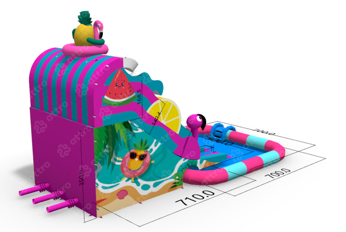 Надувной аквапарк "Фламинго" 11*7*7,5 м