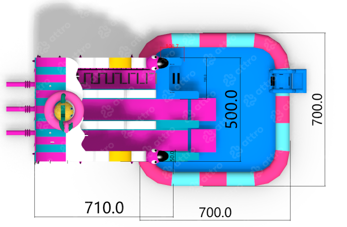 Надувной аквапарк "Фламинго" 11*7*7,5 м