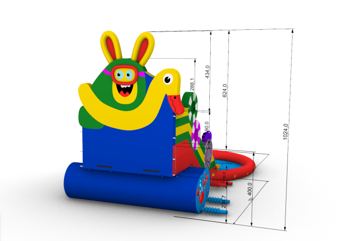Надувной аквапарк "Зайчик" 17,5*10*10,5 м 