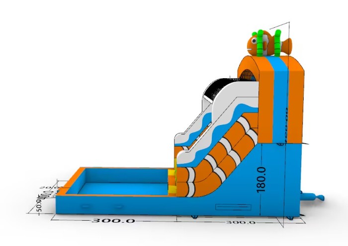 Надувной аквапарк "В поисках рыбки" 6*4*4,6 м