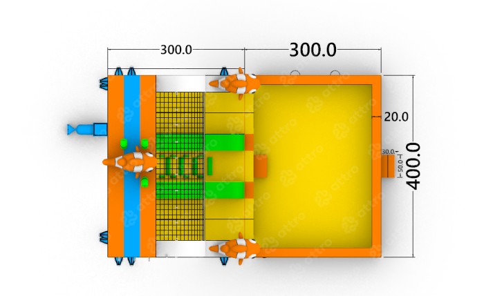 Надувной аквапарк "В поисках рыбки" 6*4*4,6 м