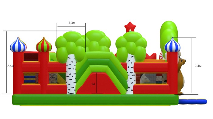 Надувная горка "Матрешка" 7*5*3,1 м