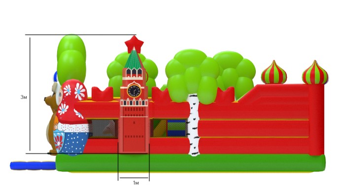 Надувная горка "Матрешка" 7*5*3,1 м