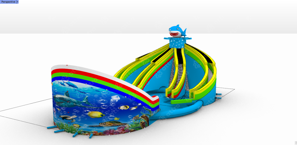 Надувной аквапарк «Акула» 33*20 м