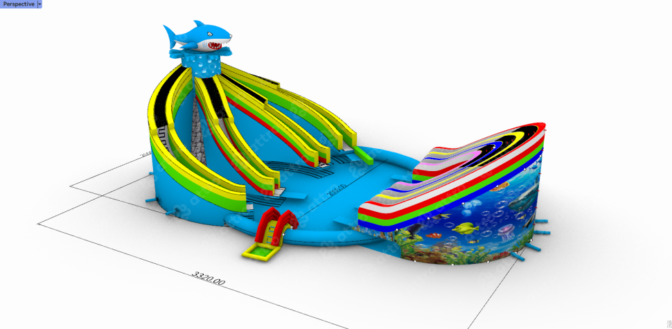 Надувной аквапарк «Акула» 33*20 м