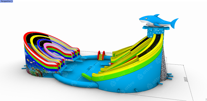 Надувной аквапарк «Акула» 33*20 м