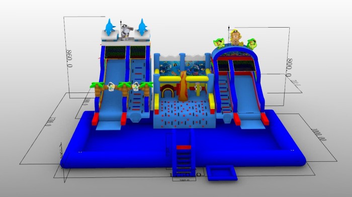 Надувной аквапарк "Джунгли пиратские" 17,5*17*8,6 м 