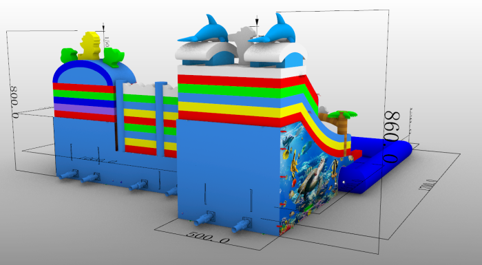 Надувной аквапарк "Джунгли пиратские" 17,5*17*8,6 м 