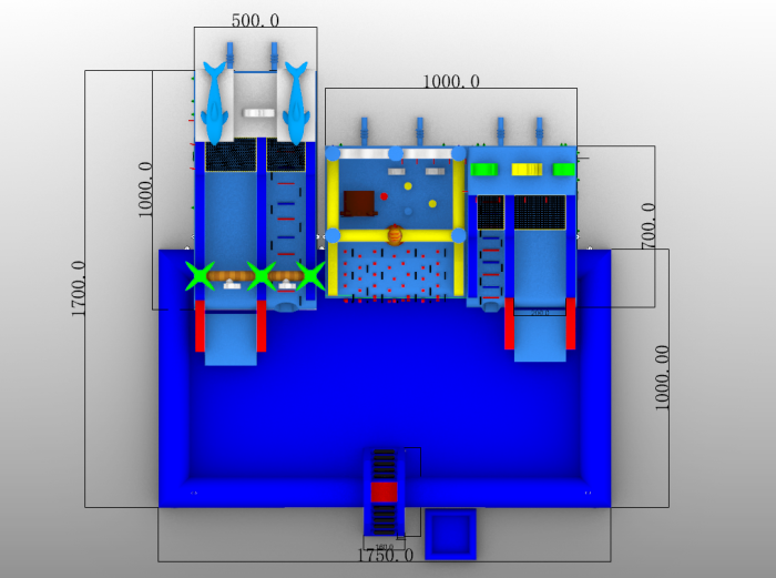 Надувной аквапарк "Джунгли пиратские" 17,5*17*8,6 м 