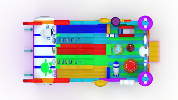 Надувной батут «Наши в космосе»  15*8*8 м