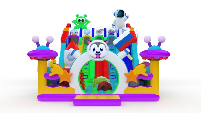 Надувной батут «Наши в космосе»  15*8*8 м