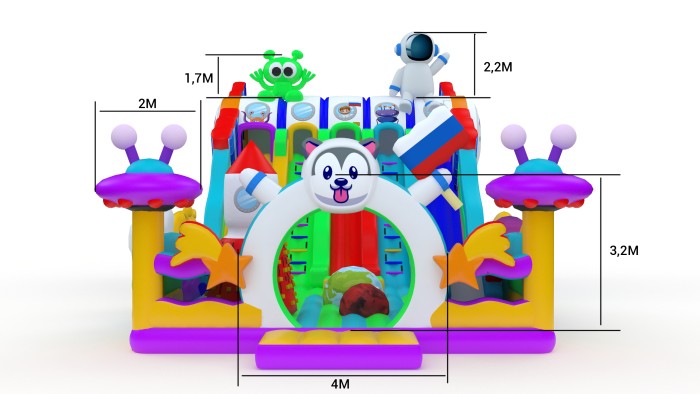 Надувной батут «Наши в космосе»  15*8*8 м